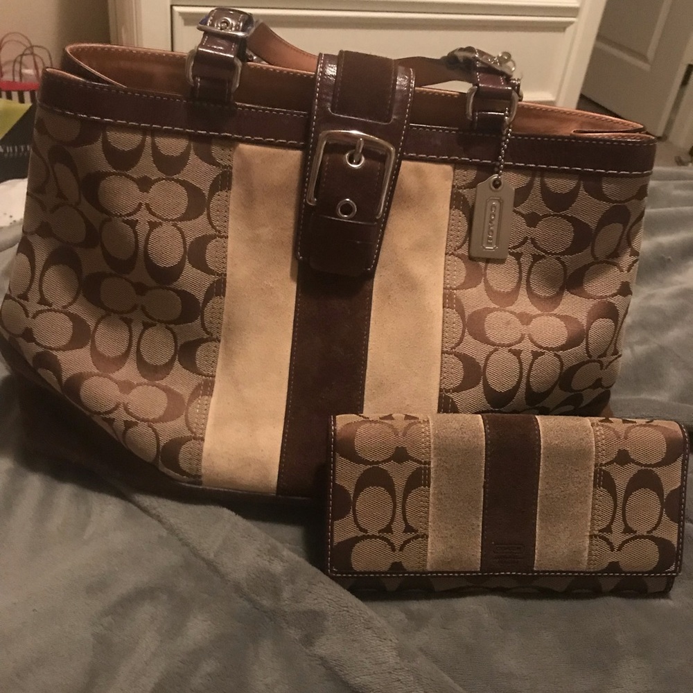 Coach signature C brown tote Orig price $495+